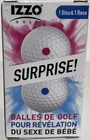 New Izzo Golf Surprise Gender Reveal Balls Blue Pink Dimpled Plastic Powder Fill. Price: $12.36.