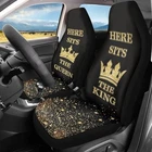 Crown Print Creative Car Seat Cover Set Of 2 For Women Queen King-black New. Price: $39.39.