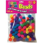 Pepperell Pom-pom Beads .5" 100/PKG-ASSORTED 6 Pack New. Price: $16.66.