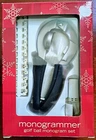 Golf Ball Monogrammer Set, 3 Initials, 2001, Target Used. Price: $6.59.