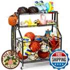 Kinghouse Steel Sport Equipment Organizer Garage Basketball Rack W/ Bat Holder New. Price: $116.98.