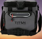 Titan Arctic Zone 16 Can Cooler Zipperless, Hardbody Liner, Sharkskin Gray New. Price: $57.89.