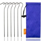 Tito Titanium Shepherd's Hook Tent Stakes Pegs Nail Dia Silver New. Price: $18.22.