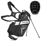 Golf Stand Bag 14 Way Lightweight Waterproof Pure Black White Unihimal New. Price: $259.99.
