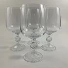Vtg Claudia Czech Bohemian Crystal Goblets Golf Ball Stem Optic Foot Set Of 4 Used. Price: $27.99.
