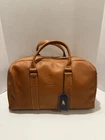 Nwt Links & Kings Crown Club Weekender Tan Leather Duffle Travel Bag Logo New. Price: $79.99.