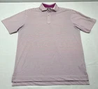 Footjoy Performance Polo Shirt Men Medium Pink White Striped Stretch Wicking Pre-owned. Price: $15.00.
