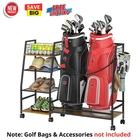 2 Golf Bag Storage Rack Organizer Stand W/ Wheel For Home, Garage, Club, Shed New. Price: $97.53.