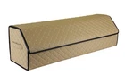90L Large Foldable Storage Trunk Organizer Beige Pu Leather Stitch New. Price: $209.99.