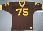 Vintage Champion Football Jersey Mens 46 Brown Yellow Number 75 Made Usa Pre-owned. Price: $79.99.