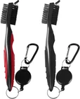 Obtanim 2 Pack Golf Club Brush Groove Cleaner With Retractable Zip Line & Clip New. Price: $17.48.