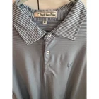 Peach State Pride Mens Xl Polo Shirt Blue White Striped Performance Golf Pre-owned. Price: $40.00.