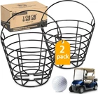 10L0L 2 Pack Metal Golf Basket With Handle, Holds 50 Balls Each, Driving Ra New. Price: $39.70.