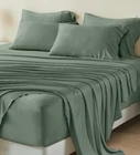Gokotta 100% Bamboo Rayon King Fitted Sheet & 4 Pillowcases, Green, No Flat New. Price: $55.00.