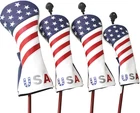 Usa Stars & Stripes Golf Head Covers For Woods Hybrids With Tags New. Price: $78.99.