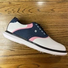Footjoy Traditions White Navy Pink Saddle Spiked Golf Shoes 57959 Men Size 10 New. Price: $79.99.