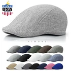 Summer Linen Plain Newsboy Gatsby Cap Ivy Hat Golf Driver Mens Flat Cabbie. Price: $13.99.