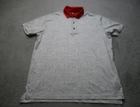 Goated Golf Polo Shirt Mens 2XL Gray Print Red Collar Performance Stretch Pre-owned. Price: $49.99.