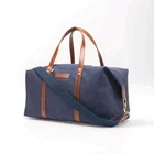 New Peter Millar Crown Blue Cotton Canvas Duffle Bag Weekender Travel 21X13X9. Price: $140.00.