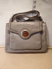 Liz Claiborne Gray Faux Snake Skin Handbag Purse Adj Strap Viny 10X8X4 Pre-owned. Price: $10.00.