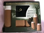 New Box-- Golfer's Drinkware & Towel Set By Castle Bay, 4-PIECE .. Price: $6.08.