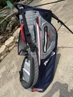 Mint!! Ping Hoofer 14-WAY Stand Golf Bag Shoulder Strap Nylon Hood Blue Gray Red Pre-owned. Price: $210.00.