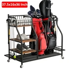 Garage Golf Bag Storage Rack Double Organizer Holder W/ Lockable Wheels New. Price: $72.97.