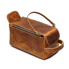 Tannery Genuine Leather Toiletry Bag For & Women, Yellow Brown New. Price: $29.56.