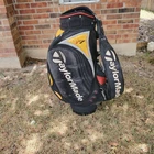 Taylormade R7 Staff Cart Bag Black Yellow Golf Club Organizer Pockets Vintage Pre-owned. Price: $69.95.