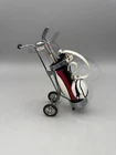 Mini Golf Bag Cart Caddy Holder W/set 3 Club Pens Desktop Gift 8" Used. Price: $11.69.