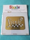 Sizzix Embossing Folder Phrase Picnic 38-8024 Hamburger Checkered Tablecloth Used. Price: $6.00.