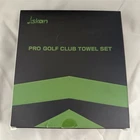 Jiskan Golf Towel Set Microfiber 16"X24" Black With Clip & Storage Bag New. Price: $9.99.