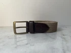 Dockers Men Beige Braided Golf Belt Leather Tip, Gold Buckle 38/95 Pre-owned. Price: $15.00.