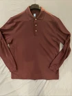 Pga Tour Club Print Mens Large Long Sleeve Polo Shirt Burgundy Golfing Pre-owned. Price: $12.00.