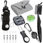 11 Pcs Golf Accessories Kit With Ball Bag Hook Tees Marker Divot Tool Black Set New. Price: $30.99.