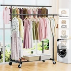 Abiglifty Double Rods Clothes Rack For Hanging Clothing With Wheels New. Price: $26.99.