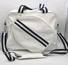 Pickleball Tennis Tote Bag Sports Racket Storage Crossbody Strap White Navy Pvc Pre-owned. Price: $29.39.