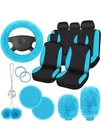 Fulmoon 17 Pcs Car Seat Cover Full Set For Women Fluffy Fuzzy Accessories... New. Price: $30.99.