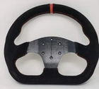 12.5" D-shaped Steering Wheel Race Style Black Suede Leather With Red Stitch ... New. Price: $64.59.