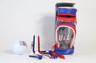 Golf Gifts Mini Bag With Ball & Tees Usa Red White Blue Theme New. Price: $5.99.