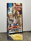 Vintage Rare Canvas Cuban Paint Classic Car Perfect Texture Signed 1971 Used. Price: $190.74.