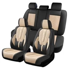 Car Seat Covers Full Set Faux Leather Waterproof Black Beige Lumbar D8858 Luxury New. Price: $259.99.