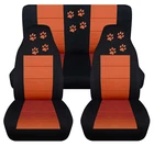 Cpl Set Suv Seat Covers Blk-burnt Orange W/paw Prints Fits Wrangler Yj /tj /lj New. Price: $144.99.