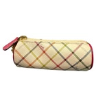 Coach Golf Ball Pouch Case Multicolor Tattersall Plaid Coated Canvas Pink Trim Pre-owned. Price: $108.00.