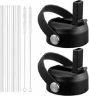 Florapell Straw Lid For Hydro Flask Wide Mouth Water Bottles, Black - 2 Pack New. Price: $19.79.