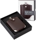 Stainless Steel Flask With Traveling Case - Leather Wrap New. Price: $25.54.