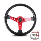 Universal Car Racing Steering Wheel Aluminum Spoke 13.8 Vinyl Leather Red New. Price: $42.90.