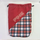 Ping Golf Valuables Drawstring Pouch Tartan Red Plaid Accessory Bag *read* Pre-owned. Price: $39.99.