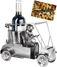 Brubaker Bottle Holder Female Golf Player In Cart - Silver Metal Sculpture New. Price: $49.99.
