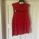 Champion Men Classic Jersey Muscle Tee, Script Logo Small Scarlet Brand New!. Price: $15.00.